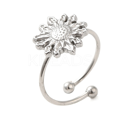 Non-Tarnish 304 Stainless Steel Open Cuff Ring RJEW-M167-09A-P-1