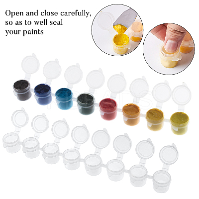 Plastic Paint Pots Strips CON-PH0001-84-1