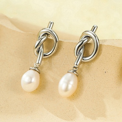 304 Stainless Steel knot Stud Earrings EJEW-C133-02P-1