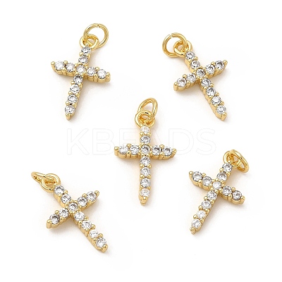 Brass Micro Pave Cubic Zirconia Pendants KK-E068-VB271-1