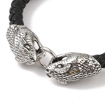Braided Microfiber Leather Cord Bracelets BJEW-B096-19G-1