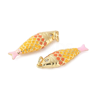 Brass Enamel Pendants KK-B148-14G-04-1
