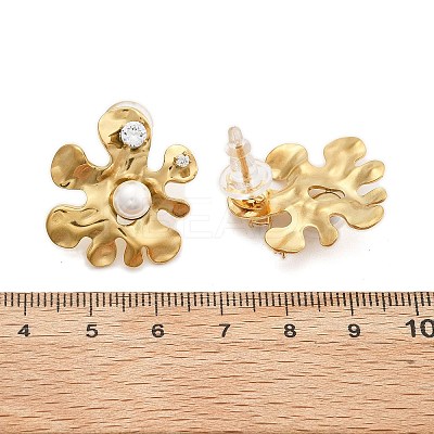 304 Stainless Steel Clear Cubic Zirconia Stud Earrings EJEW-R020-05G-01-1