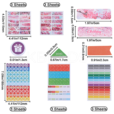 6 Sets 2 Styles Rectangle Paper Self Adhesive Category Labels Stickers DIY-GF0008-49-1