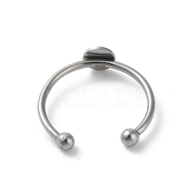 Non-Tarnish Adjustable 304 Stainless Steel Finger Rings Components X-STAS-K278-04A-P-1