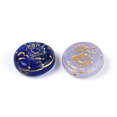 Baking Paint and Golden Metal Enlaced Glass Beads DGLA-T004-31M-1