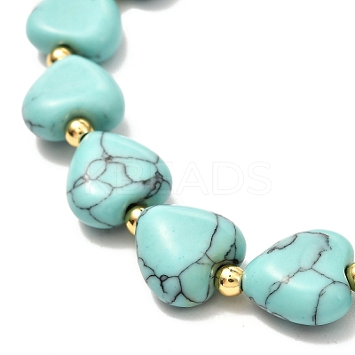 Heart Beads Stretch Bracelet for Girl Women BJEW-JB06938-02-1