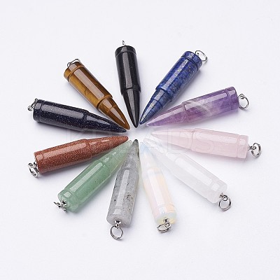 Natural & Synthetic Mixed Stone Pointed Pendants G-D850-M-1