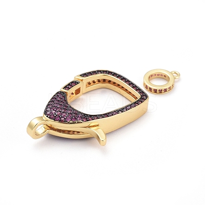 Brass Micro Pave Cubic Zirconia Lobster Claw Clasps ZIRC-F110-94G-03-1