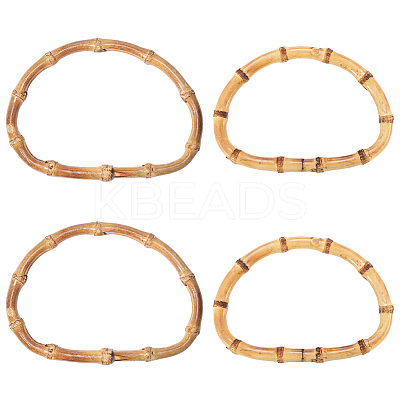 4Pcs 2 Styles D-Shaped Bamboo Bag Handles FIND-BBC0004-38-1