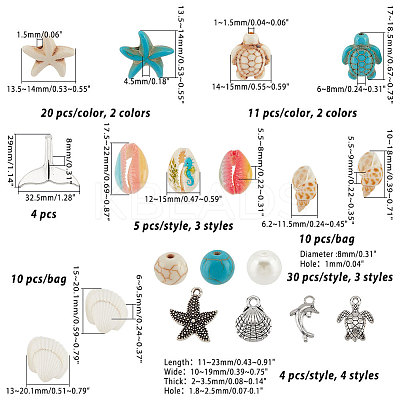 DIY Ocean Theme Jewelry Making Finding Kit DIY-PH0013-74-1