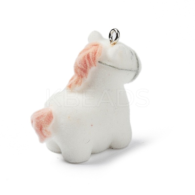 Flocky Opaque Resin Pendants RESI-G105-02A-1