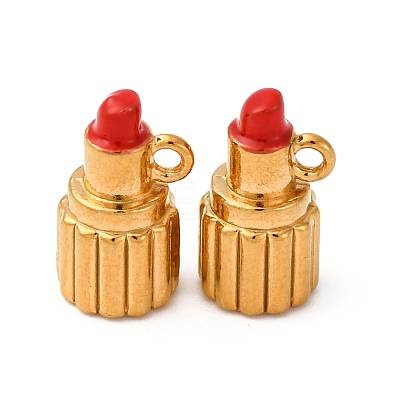 304 Stainless Steel Enamel Charms Lipstick Charm STAS-Q363-11B-G-1