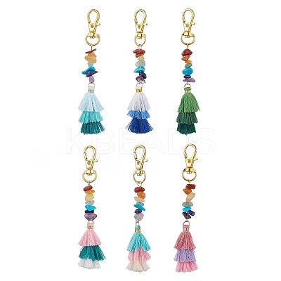 6Pcs Polycotton Tassel Pendant Decorations HJEW-JM02188-S-1
