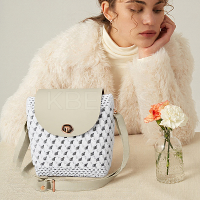 1 Bag Handmade PU Leather Crochet Shoulder Bag Accessories Kits DIY-CL0001-04B-1