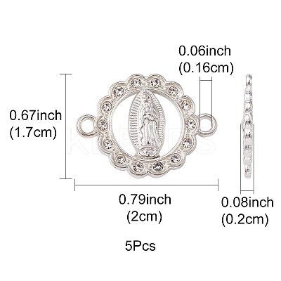 Flat Round Alloy Connector Charms FIND-YW0003-44-1