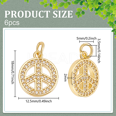 Brass Micro Pave Clear Cubic Zirconia Pendants KK-BC0013-89-1
