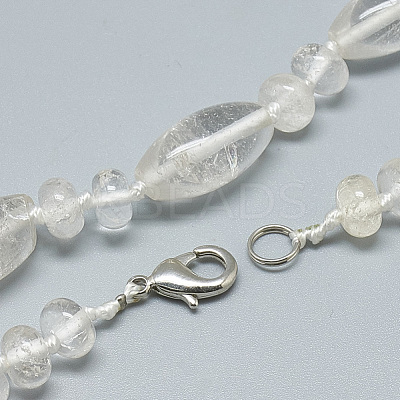 Natural Quartz Crystal Beaded Necklaces NJEW-S388-08-1
