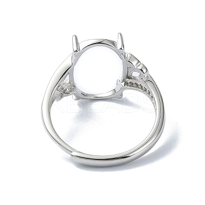 Adjustable 925 Sterling Silver 4 Prongs Ring Settings STER-K179-27P-1