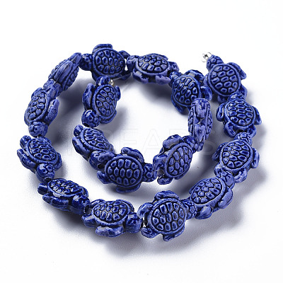 Glazed Porcelain Beads PORC-Q265-007D-1