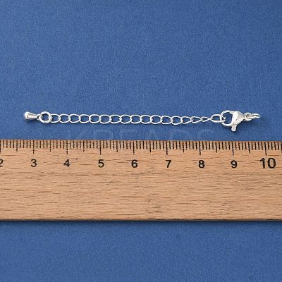 Rack Plating Brass Ends with Chain and Lobster Claw Clasps KK-F873-06S-1