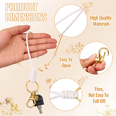 10Pcs 2 Colors Eco-Friendly Korean Waxed Polyester Cord Keychains KEYC-TA00035-1