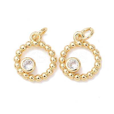 Brass Micro Pave Cubic Zirconia Pendants KK-D019-11G-1
