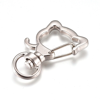 Alloy Swivel Lobster Clasps KEYC-WH0016-37P-1