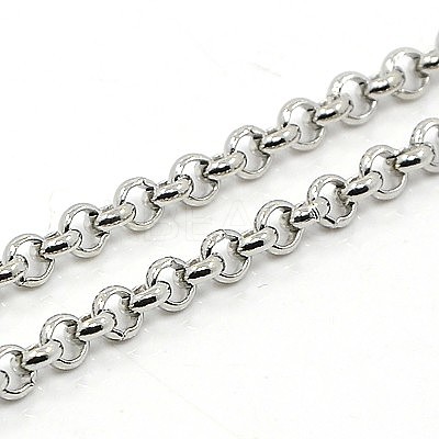 Tarnish Resistant Rolo Chain Necklace for Men NJEW-F027-14-3.5mm-1