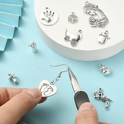 100Pcs 10 Styles Tibetan Style Alloy Pendants TIBEP-CJ0002-82-1