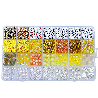 DIY 28 Style Resin & Acrylic & ABS Beads Jewelry Making Finding Kit DIY-NB0012-03H-1