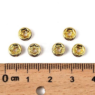 Brass Rhinestone Spacer Beads RB-A014-Z6mm-17G-1