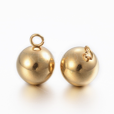 Ion Plating(IP) 304 Stainless Steel Sphere Charms STAS-H394-12G-1