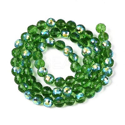 Electroplate Transparent Glass Beads Strands EGLA-N024-01A-C02-1