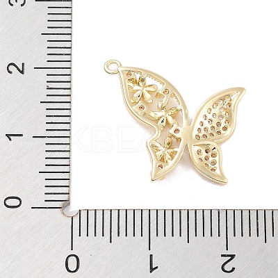 Brass Pave Clear Cubic Zirconia Pendants KK-Z061-08G-02-1