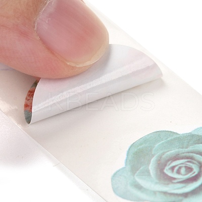 3D Flower & Heart Pattern Roll Stickers X-DIY-B031-05-1