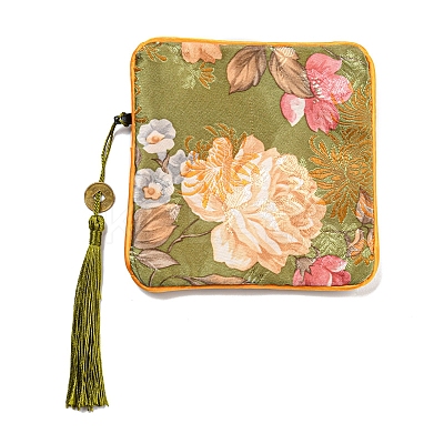 Chinese Style Floral Cloth Jewelry Storage Zipper Pouches LS-AJEW-D063-01C-1