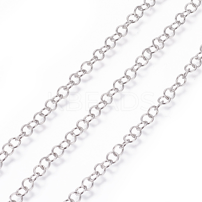 Tarnish Resistant 304 Stainless Steel Rolo Chains CHS-L020-021B-P-1