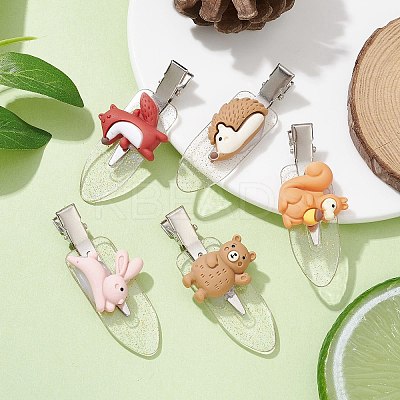 Forest Animal Theme Opaque Resin Alligator Hair Clips PHAR-JH00099-1