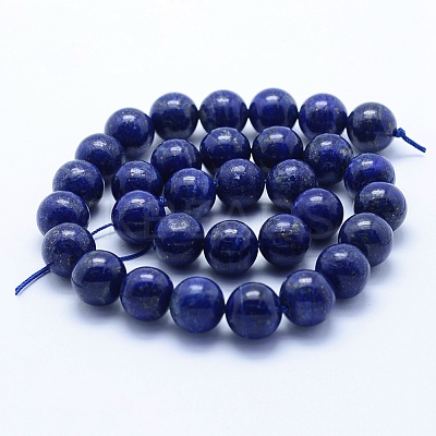 Natural Lapis Lazuli Beads Strands G-P342-01-12mm-AB-1