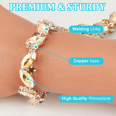 3 Yards Glass Rhinestone Chains DIY-DR0002-10A-1