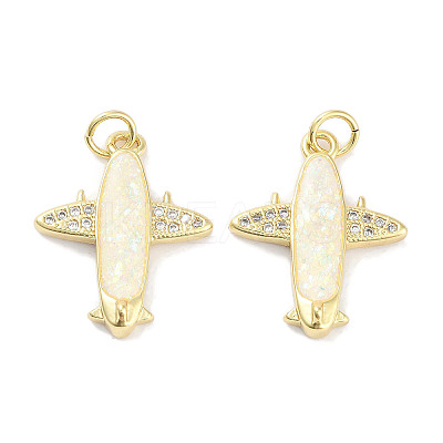Brass Micro Pave Clear Cubic Zirconia Pendants KK-L213-036G-1