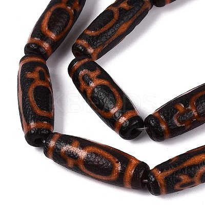 Tibetan Style Natural Agate dZi Beads Strands G-Q606-42G-01-1