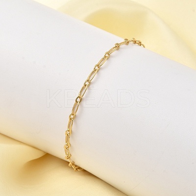 Brass Link Cable Chain Bracelet for Women BJEW-A065-02G-1