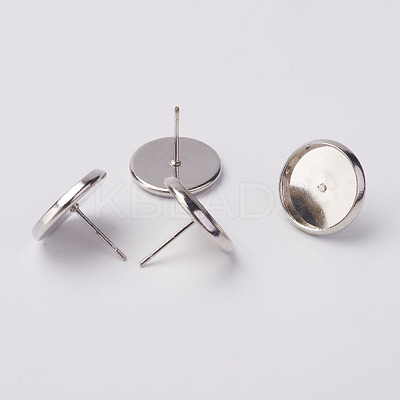 Brass Stud Earring Settings X-KK-H720-P-NR-1
