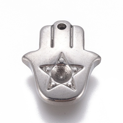 Tarnish Resistant 304 Stainless Steel Pendants Rhinestone Setting STAS-E474-46-1
