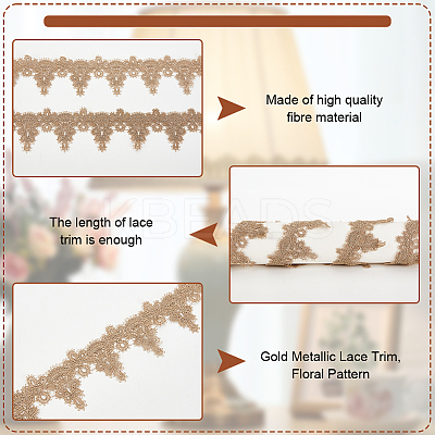 10 Yards Gold Metallic Lace Trim OCOR-OC0001-20-1