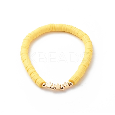 4Pcs 4 Color Handmade Polymer Clay Disc Surfer Bracelets Set BJEW-JB08802-1
