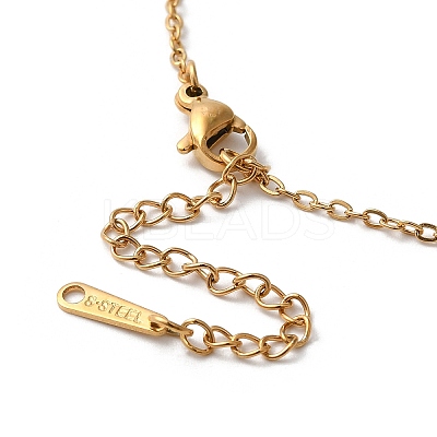 304 Stainless Steel Pendant Necklaces with Paperclip Chains LS-NJEW-P283-01G-1