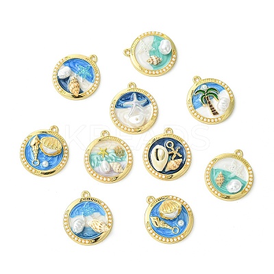14Pcs 7 Styles Zinc Alloy Enamel Pendants FIND-CJ0004-63-1